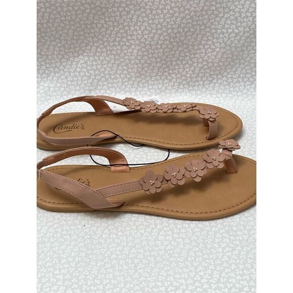 CANDIE’S WOMENS LARGE (9/10) Sandals with pink flower - Picture 2 of 4